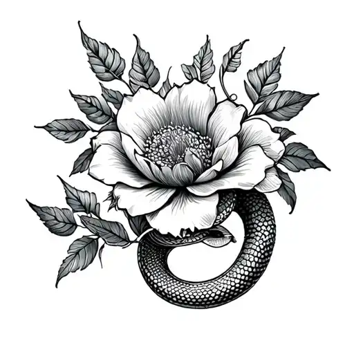 Masculine Flower And Snake Fore Arm