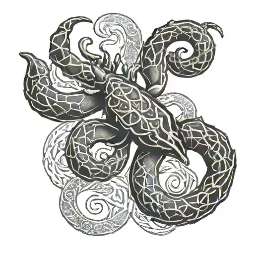 Celtic Knot Of Eternal Love And Scorpion
