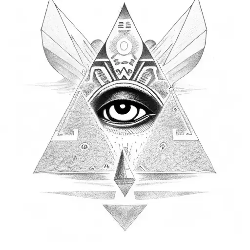 Eye On Horus On An Ankh In A Pyramid