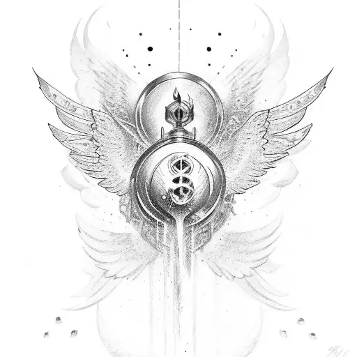 999 Numbers With Wings And Halo On Top With Rose