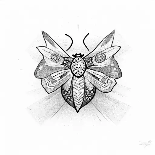 Moth With Heart In Diamonds Shape