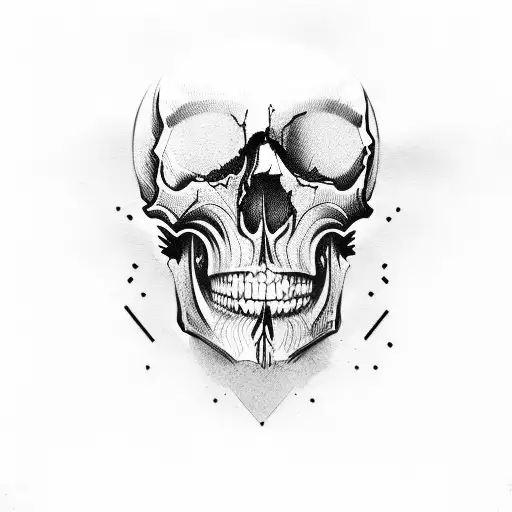 Skull Whit Affa Text Whit Colors Black And Yellow Sleeve