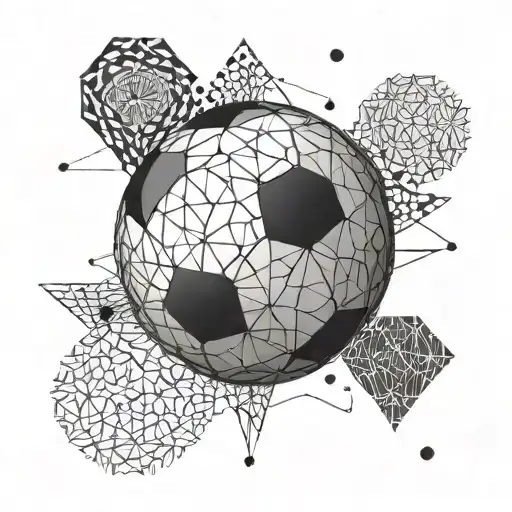 A Soccer Ball Made Of Intricate Geometric Patterns And Shapes