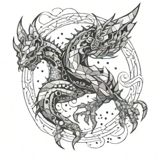 A Coding Symbol Morphing Into A Fantasy Anime Creature