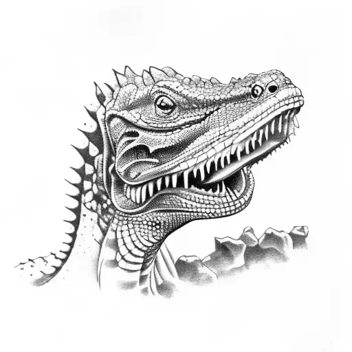 A Komodo Dragon Skull