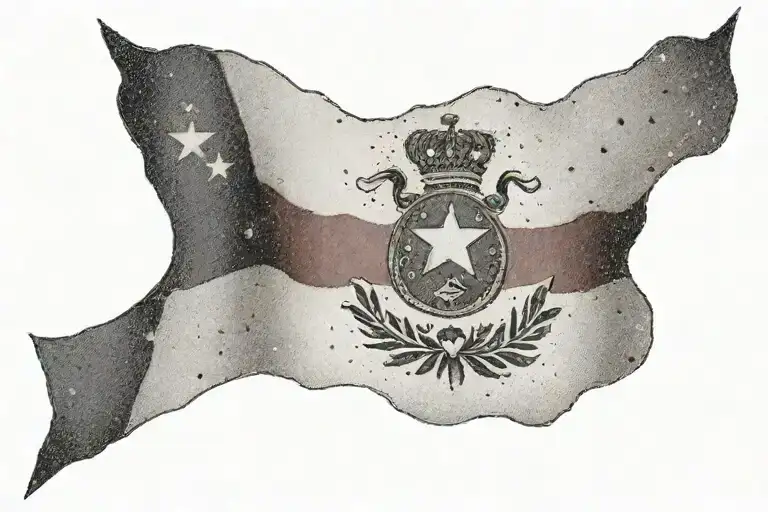 Chilean Flag Black And White