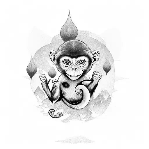 Small Monkey Walking On All Four Sideways