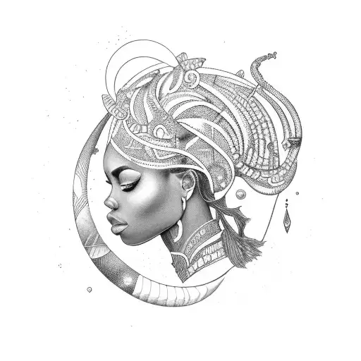 Aquarius Symbol African Strong Woman Symbolic