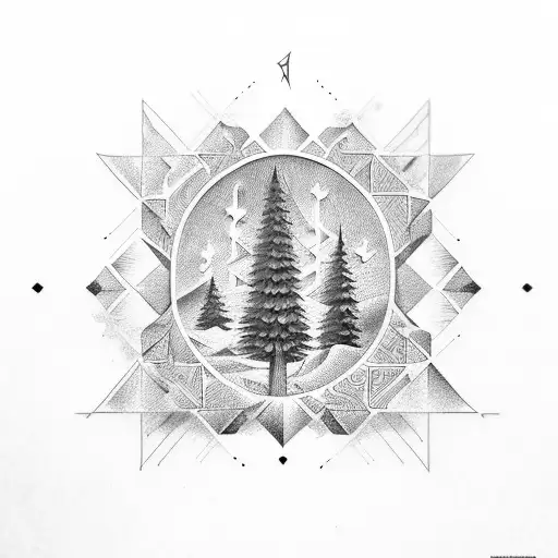 Lebanese Phoenician Alphabet And Cedar Tree