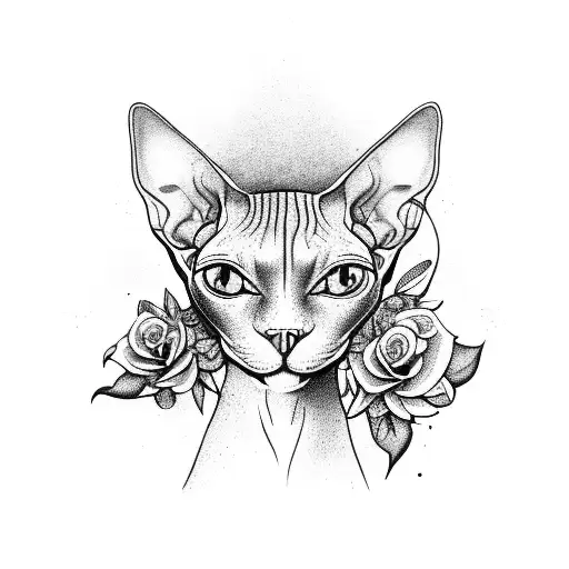 Sphynx Cat With Flowers Unique