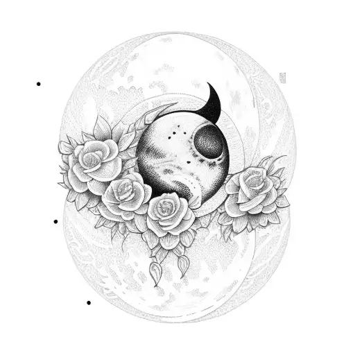 Moon And Flower Fineline