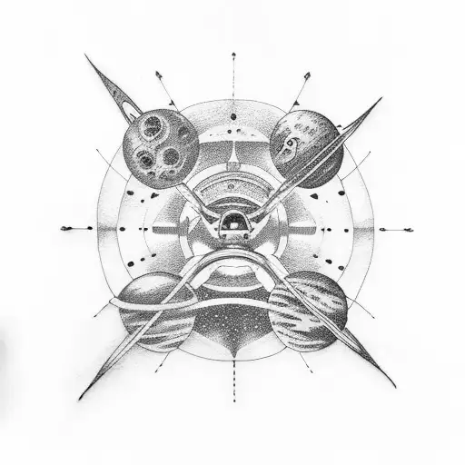 Space Related Tattoo For The Spine