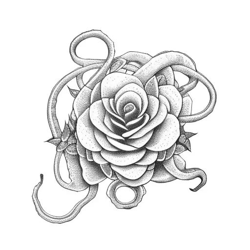 Leg Sleeve Snake And Flowers