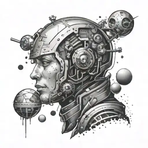 Human Android And Space Themed