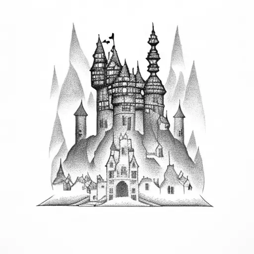 A Dark Castle At Night