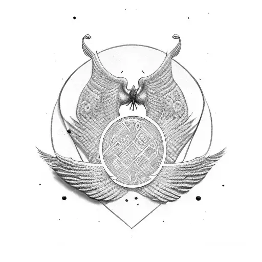 Wing Neck Egypt Symbols Hyroglyph