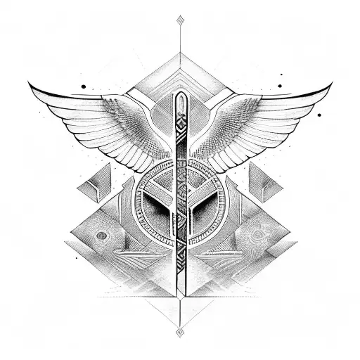 Wing Neck Egypt Symbols Hyroglyph