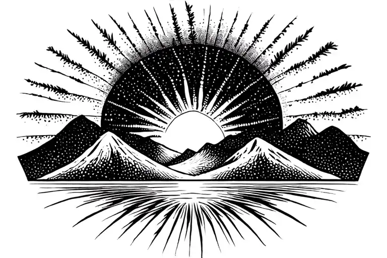 Filipino Sun Rising In Mountains Incorporate Coconut Tree