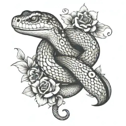 Snake With Flowers