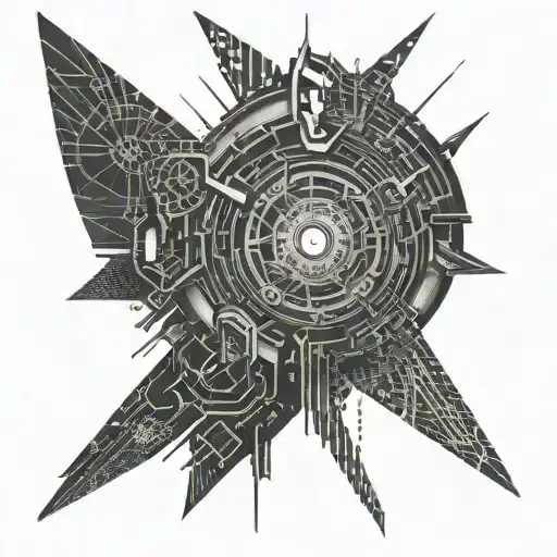 Create A Futuristic It-themed Tattoo With Roman Numerals As Circuit Patterns