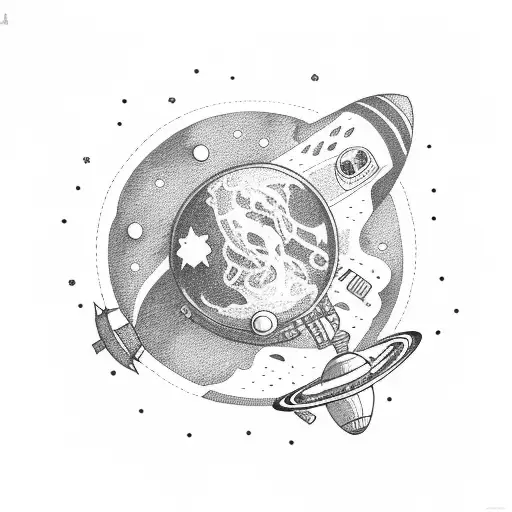 Astronaut Floating In Space With Planets In The Background