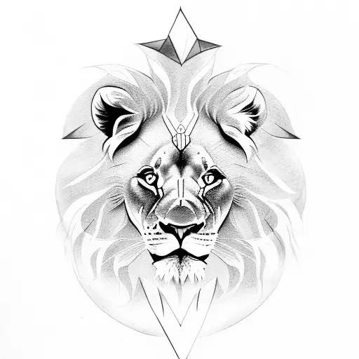 Lion With Blu Eyes And A Scar