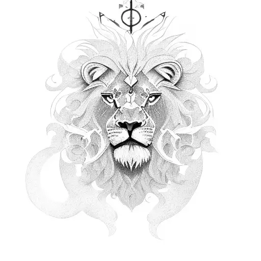 Cross With Lion Head