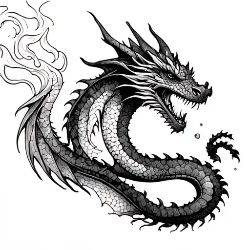 A Dragon Made Out Of Coffee Beans And Steam