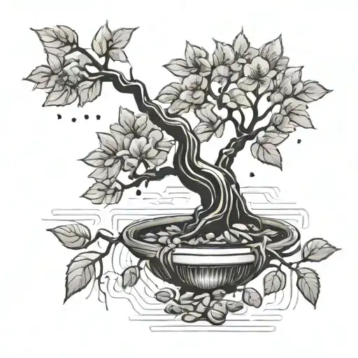 Create A Money Tree Tattoo Design With Asian-inspired Elements