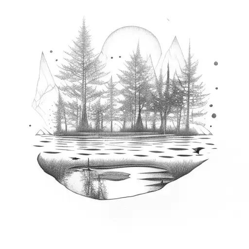 Pond With A Forest