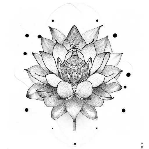 Lotus Flower With A Bee