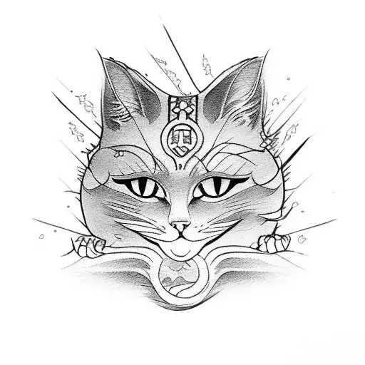 Cat Yakuza Traditional Japan