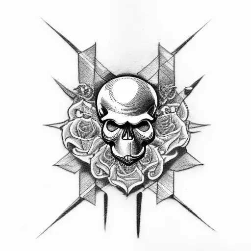 Skull Riding Motorcycle