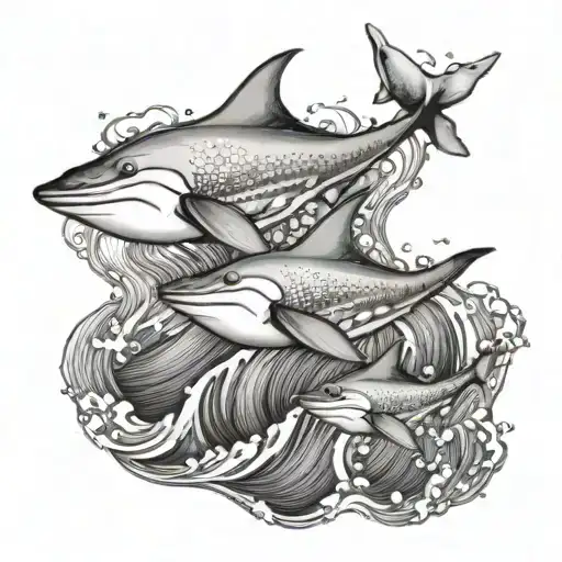 Stingrays Fly Over Water Waves Flowing