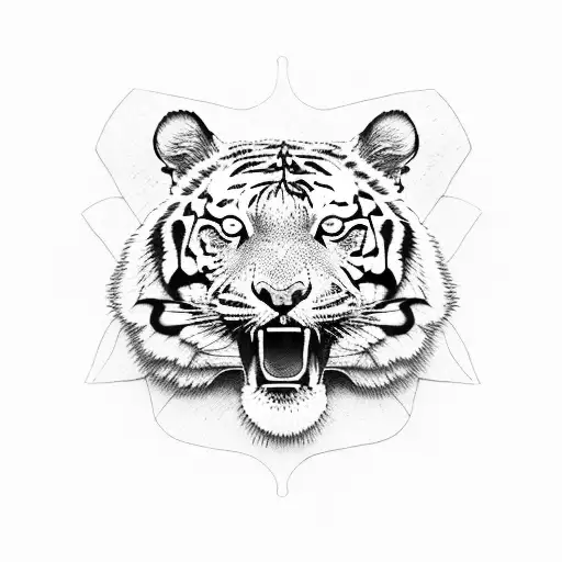 Tiger With Mouth Open