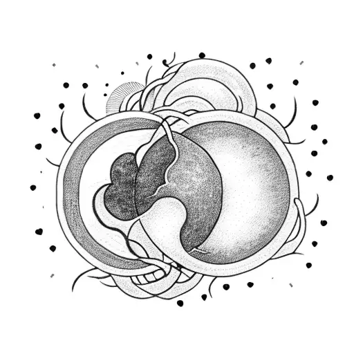 A Heart-shaped Sun And Moon Entwined With Vines