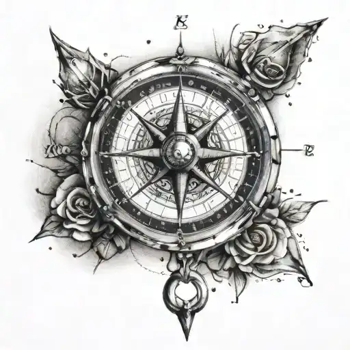 A Tattoo Of A Compass With Coordinates That Hold Special Meaning To You And Your Boyfriend