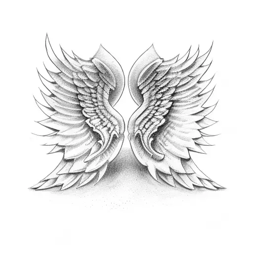 Angel Wings Name Caleb Tattoo