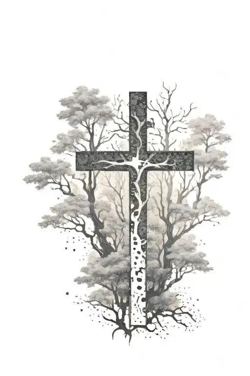 A Cross In A Forest