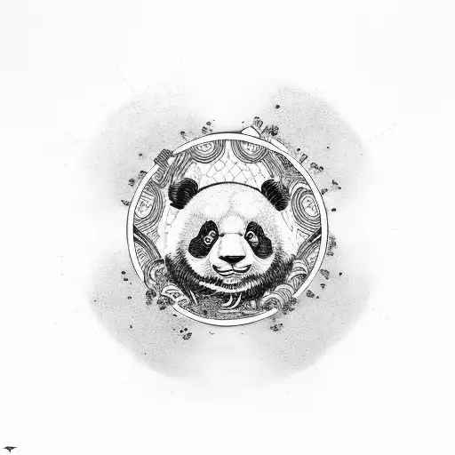 Hip-hop Panda With Yin Yang