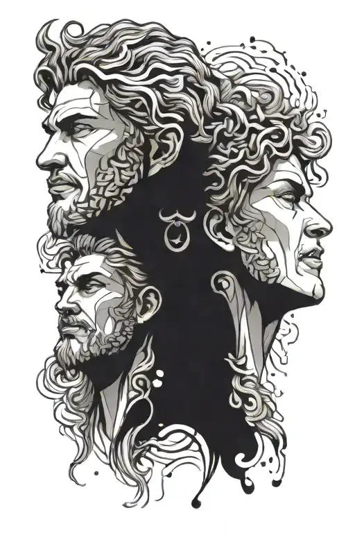 Gemini Men And Women Posing Like Zeus