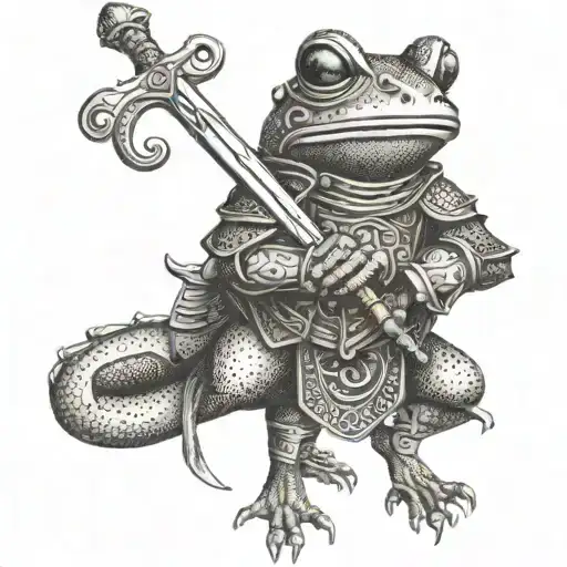 Medieval Frog Knight Holding A Sword