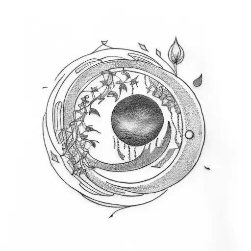 A Cute Crescent Moon Tattoo With Vines And Lavender