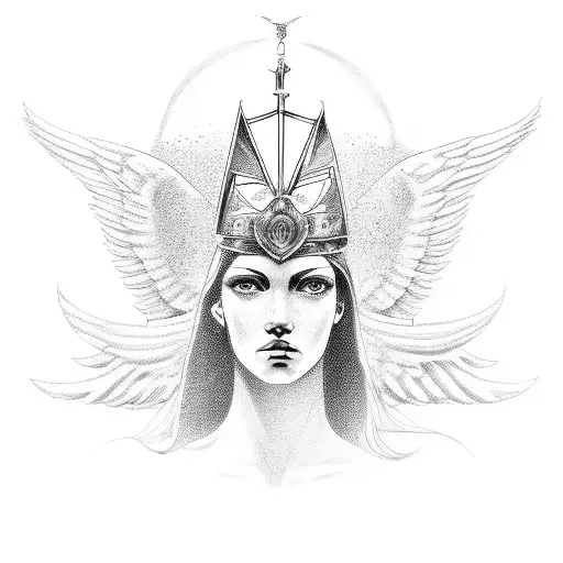 The Angel Of Justice With Open Eyes And Unequal Scales