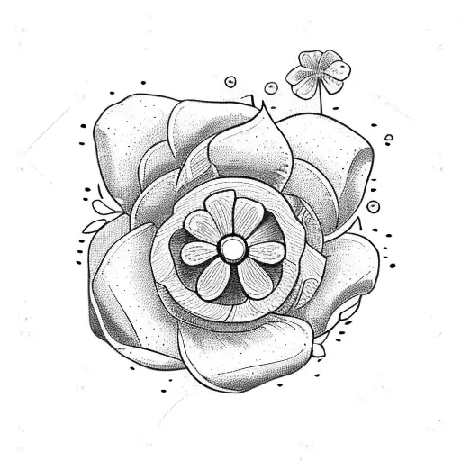 A Post Card With A Small Flower On It