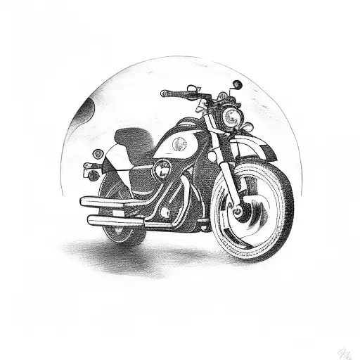Motorbike With Moon