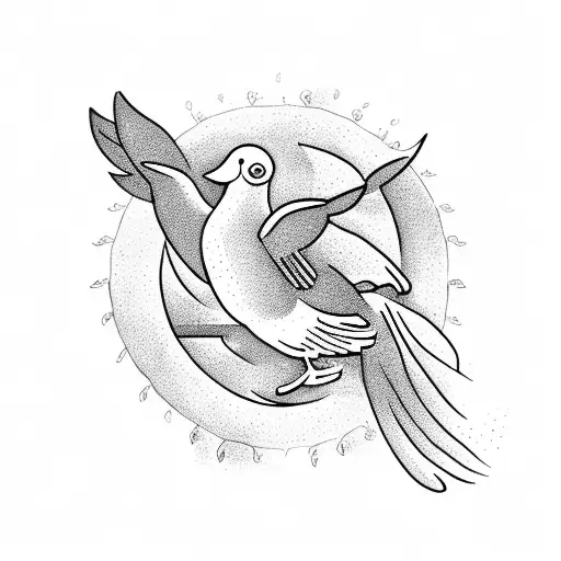A Dove With An Olive Branch Inside A Wind Rosette