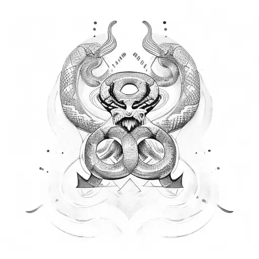 Greek Tatto With A Minimalistic Snake