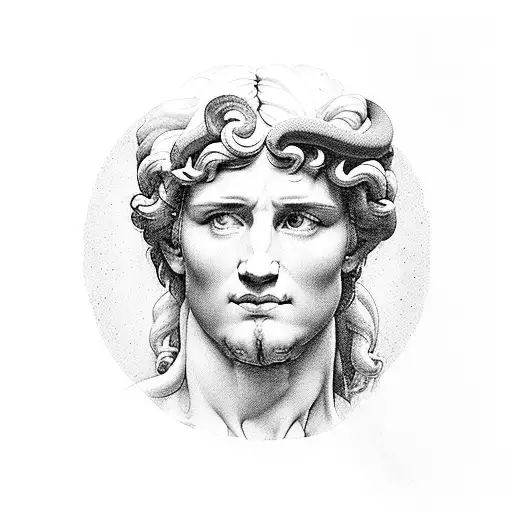 David By Michelangelo With A Minimalistic Snake