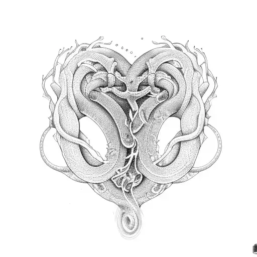 Body Snake With A Heart Shape